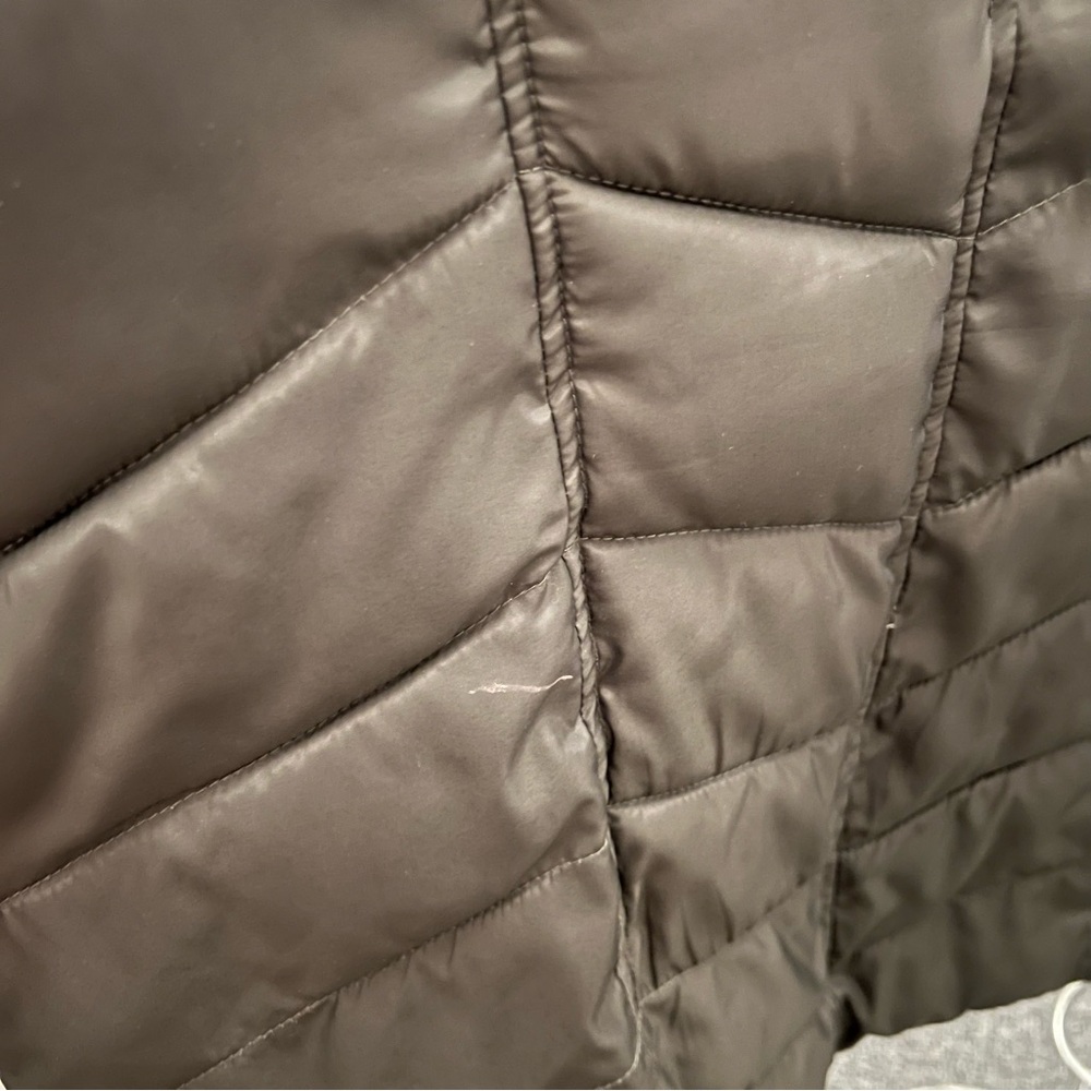 Rachel Roy Olive Green Winter Puffer Coat with fur hood size Large - Picture 5 of 6